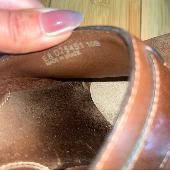 Cole Haan Brown Leather Clogs with Buckle size 10B Brazil - Picture 5 of 7